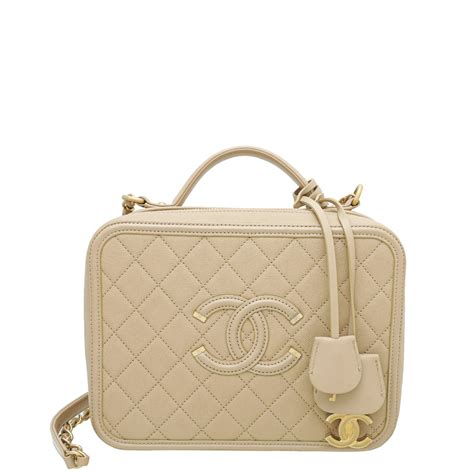 chanel filigree bag beige|large chanel shoulder bag.